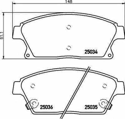 HELLA PAGID 8db355015241 -  Комплект тормозных колодок, дисковый тормоз